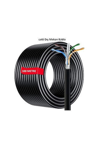 Dış Mekan Cat6 Kablo 100m Awg23 Bakır Tel Double Layer
