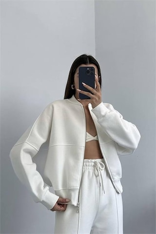 Neşeli Butik Kadın Penye 3 İplik Şardonlu Kumaş Eşofman Takımı Gts022 - Ekru Ekru