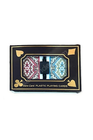 Euro Card Plastik Oyun Kağıdı Iskambil Kağıdı Çift Deste
