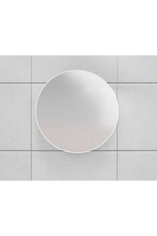 Oval Aynalı Lavabo Üstü Banyo Dolabı - Beyaz Beyaz