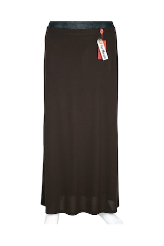 Hesna Kadın Buğra İki Parça Astarlı Çan Kesim Kahverengi Kalem Etek Kahve