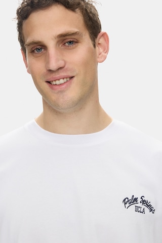 Ucla Kaıus Beyaz Bisiklet Yaka Baskılı Ve Nakışlı %100 Pamuk Oversize Erkek Tshirt