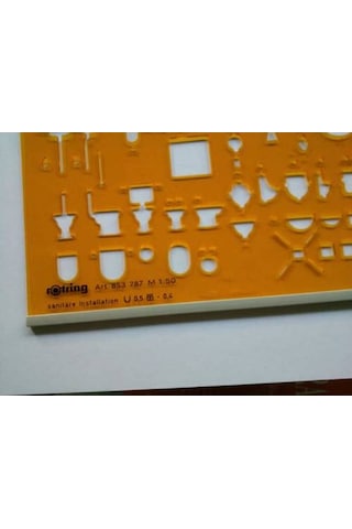 Rotring Sıhhi Tesisat Şablonu 1:50 853 787 Sarı