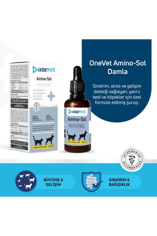 Onevet Amino-sol Yavru Kedi Ve Köpekler İçin Gelişim Destekleyici Damla 50 Ml