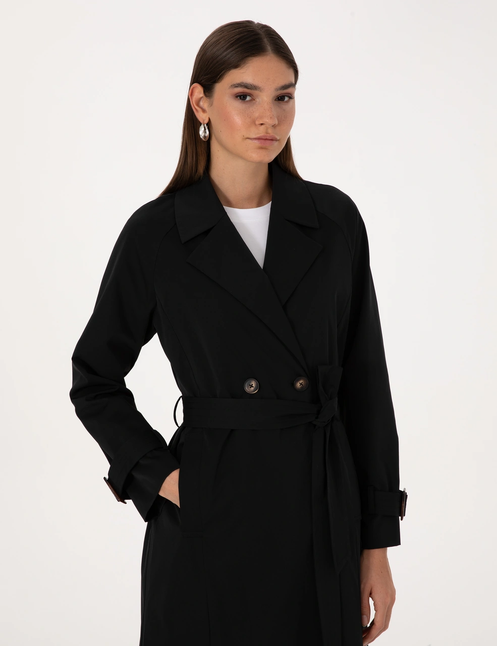 Pierre Cardin Kadın Siyah Trençkot 50314043-vr046 Siyah