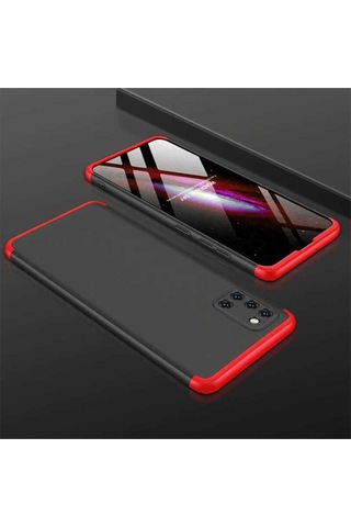 Galaxy Uyumlu A31 Kılıf Zore Ays Kapak Siyah-Kırmızı
