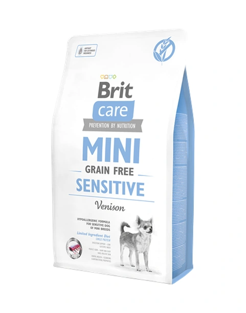 Brit Care Mini Irk Hassas Köpekler İçin, Tahılsız, Hipoalerjenik Geyik Etli Kuru Mama 2 Kg