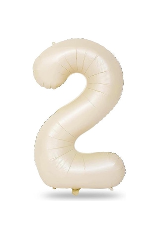 2 Rakam Krem Folyo Balon 34 İnç 76-82 Cm