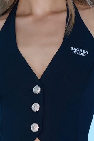 Sagaza Studio Ss6039 Slım Fit Yelek Lacivert