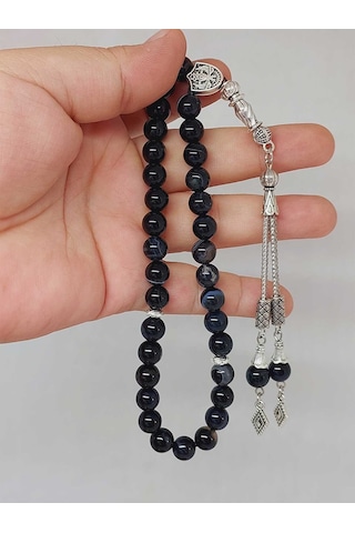 Akik Taşı Tesbih 33lük 8mm 51330 Siyah