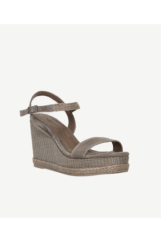 Yargıcı Tek Bantlı Tabanı Hasır Sargılı Süet Espadril 26ykay4020x 025 Vizon