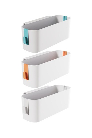 Yatak Başı Plastik Saklama Caddy'si Çıkarılabilir Kancalı Asılı Sepet Eşya Kutusu Turuncu