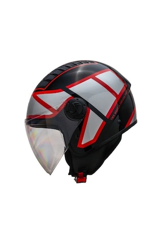 Ncr Kask Çenesiz 230 Ece 22/06 Belgeli Kırmızı Grafik Siyah Kırmızı