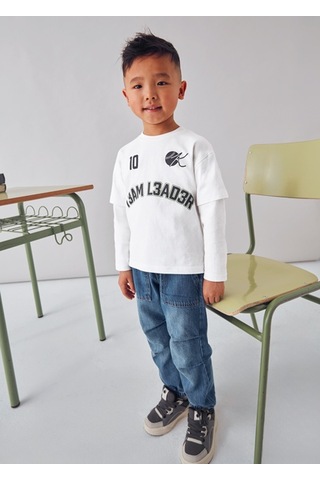 Mayoral Krem Erkek Çocuk Çift Kollu Sweatshirt 4075 Krem
