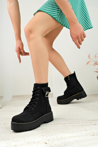 Nesil Shoes İfs 777 Siyah Fermuarlı Kadın Bot-siyah Zümrüt Siyah - Zümrüt
