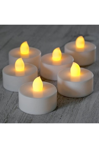 Mum Dekoratif Led Işıklı Romantik Ambians Masa Süs Plastik Mini Saat Pili Uyumlu Pilli Tealight Mum