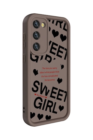 Galaxy Uyumlu S23 Kılıf Kamera Korumalı Baskılı Arka Yüzey Klas Kapak - Siyah Siyah Siyah