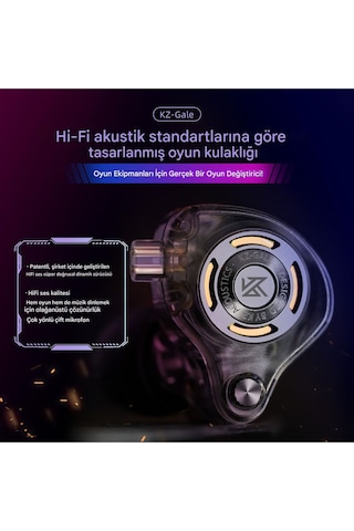 Kz Gale Kulak İçi Monitör Çift Mikrofonlu Oyuncu Kulaklığı Gale