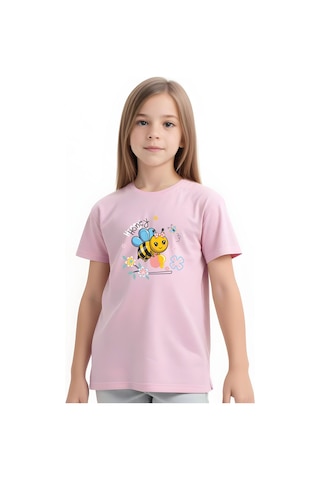 Fyk Kids Kız Çocuk Honey Baskılı Tişört Pembe