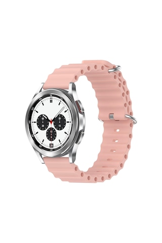 Microsonic Samsung Uyumlu Gear S3 Classic Kordon Ocean Band Pembe