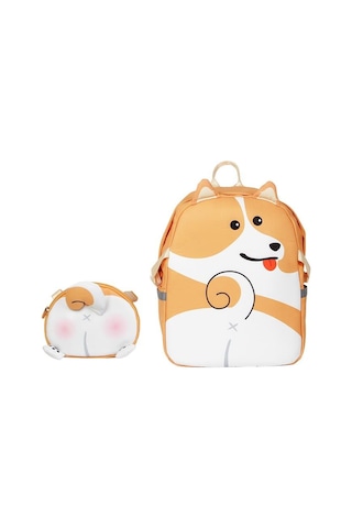 Supercute Two İn One Sırt Çantası - Shiba Dog Turuncu