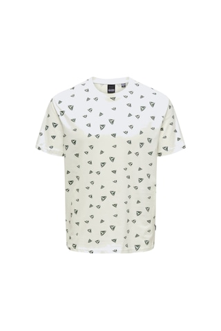 Only Erkek T-shirt Sıfır Yaka Desenli 22028732 Beyaz