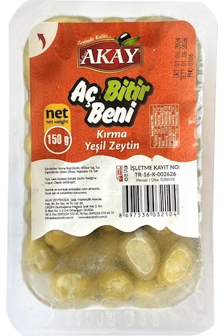 Akay Yeşil Zeytin Kırma Ve Çizik Aç Bitir 150 Gr 6 Lı Karma Paket
