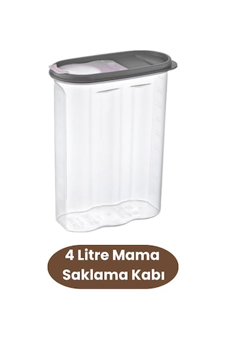 Flosoft Kedi Köpek Mama Saklama Kabı, Evcil Hayvan Kuru Mama Erzak Kutusu Şeffaf 4000ml