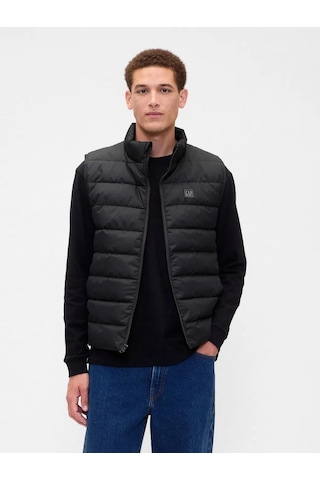 Gap 790584003 V-frch Logo Ltwt Puffer Vest Erkek Yelek Siyah