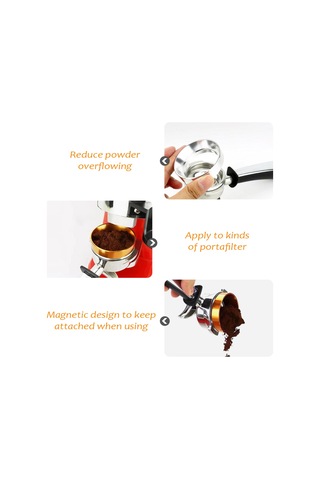 Jeemson Stainless Steel Magnetik Espresso Dosing Funnel 53mm Siyah - Tam Dozaj Ve Toz Kaybını Önleyen Kahve Toz Toplayıcı Diğer