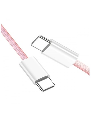 İphone 15-16-17 Pro Max Plus Uyumlu Type-c Hasır Yeni Nesil Hızlı Şarj Kablosu Pembe 100 Cm