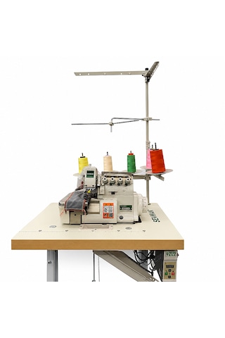 Sevmak Sk-700-05d Hem Kesme Hem De Sağlam Zincir Dikişi Bir Arada 5 İplik Overlok Makinası Ev İçin Uygun Küçük Masalı Grey