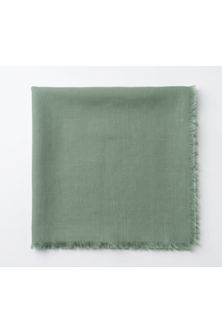 Özense Çift Flamlı Pamuklu Terletmeyen ince 4 Mevsim Kullanılabilir 100x100 Cm Su yeşili Renkli Yazma Eşarp