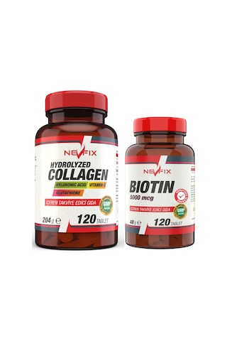 Kolajen Hyaluronic Acid 120 Tablet Biotin 5000 Mcg 120 Tablet