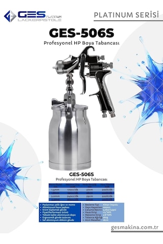Ges Platınum K506s 1.8 MM Alttan Depolu Boya Tabancası