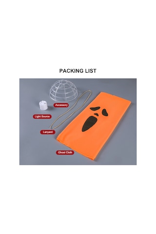 Mufunye Küçük Beyaz Gülümseyen Yüzlü Led Işıklı Kadife Hayalet Asma Lambası - Halloween Odası Stüdyosu Atmosfer Dekorasyonu Sürekli Aydınlatma Beyaz