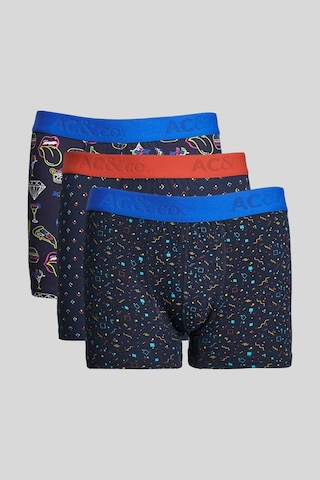 Ac&Co / Altınyıldız Classics Erkek Lacivert-Saks Mavi 3'Lü Boxer Paketi 4A03231P3012Lsxs