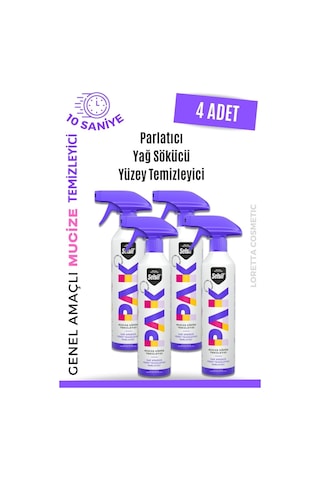 Selsil Pak 4 'lü 500 Ml Mucize Köpük Temizleyici Sprey Yağ Sökücü, Parlatıcı