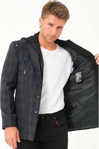 K7532 Dewberry Erkek Kaban-ekose-lacivert Ekose-lacivert