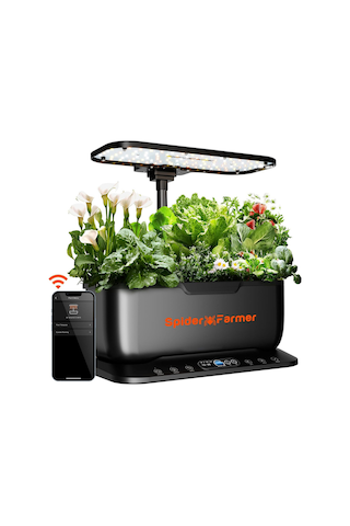 Spider Farmer Smartg12 Hidroponik Bitki Yetiştirme Sistemi, 12 Bölmeli, Tam Spektrum Led Hobi Bahçesi