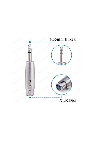 3-Pin Xlr Dişi To 6.35Mm Stereo Erkek Ses Kablosu Mikrofon Adaptö