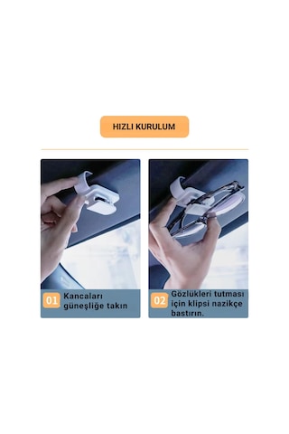 Polham Premium Mandallı Klipsli Araç İçi Gözlük Tutucu, Güneşlik Uyumlu Çerçeve Korumalı Süngerli Tutucu