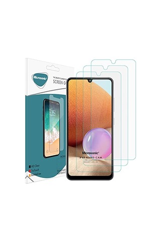 Samsung Galaxy A32 4g Screen Protector Nano Glass Cam Ekran Koruyucu 3'lü Paket Galaxy A32 4g İle Uyumlu Ekran Koruy