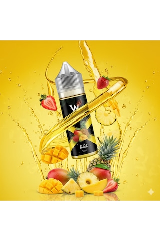Aura - Premium Aroma 30ml - Mango, Ananas, Çilek - Likit Tatlandırıcı