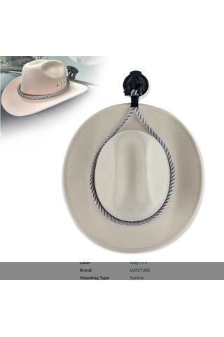 Lemestar "dayanıklı Araç Şapka Askısı - Vakumlu Kapı Kancası, 90cm Gri Kordonlu Pratik Çözüm"