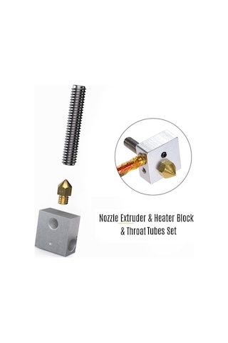 Pazly Takım Pirinç Nozul Ekstruder Baskı Kafası 0.4mm Gümüş Renk 5 Adet