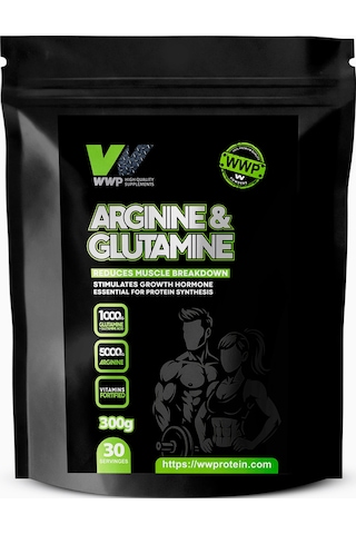 Wwp Arginine & Glutamine Kas Yıkımını Etkili Şekilde  300g Yaban Mersini Aromalı. Blueberry