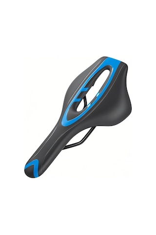 Ximistore9 Bisiklet Peleni Orta Boşluklu Konforlu, Pu Deri Dayanıklı, Yollu-mountain Bisikletleri İçin, Siyah-mavi Çok Renkli