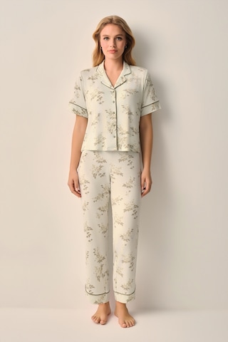 Suwen Stella Gömlek Yaka Pijama Takımı Sh26603660b1194 Yeşil