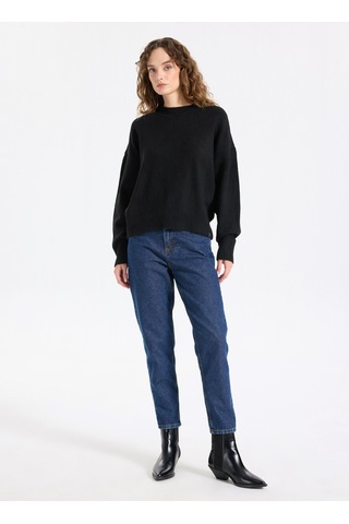 Jeep Mavi Kadın Mom Fit Yıkamalı Denim Pantolon J5wl-pnt7030 İndigo